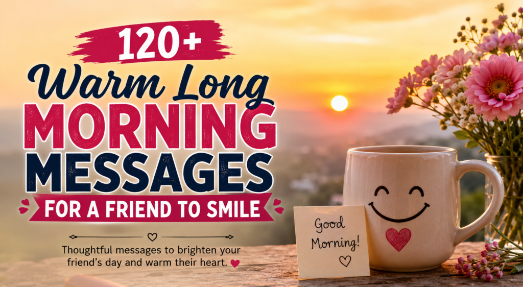 Warm long morning messages for a friend to smile